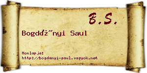 Bogdányi Saul névjegykártya
